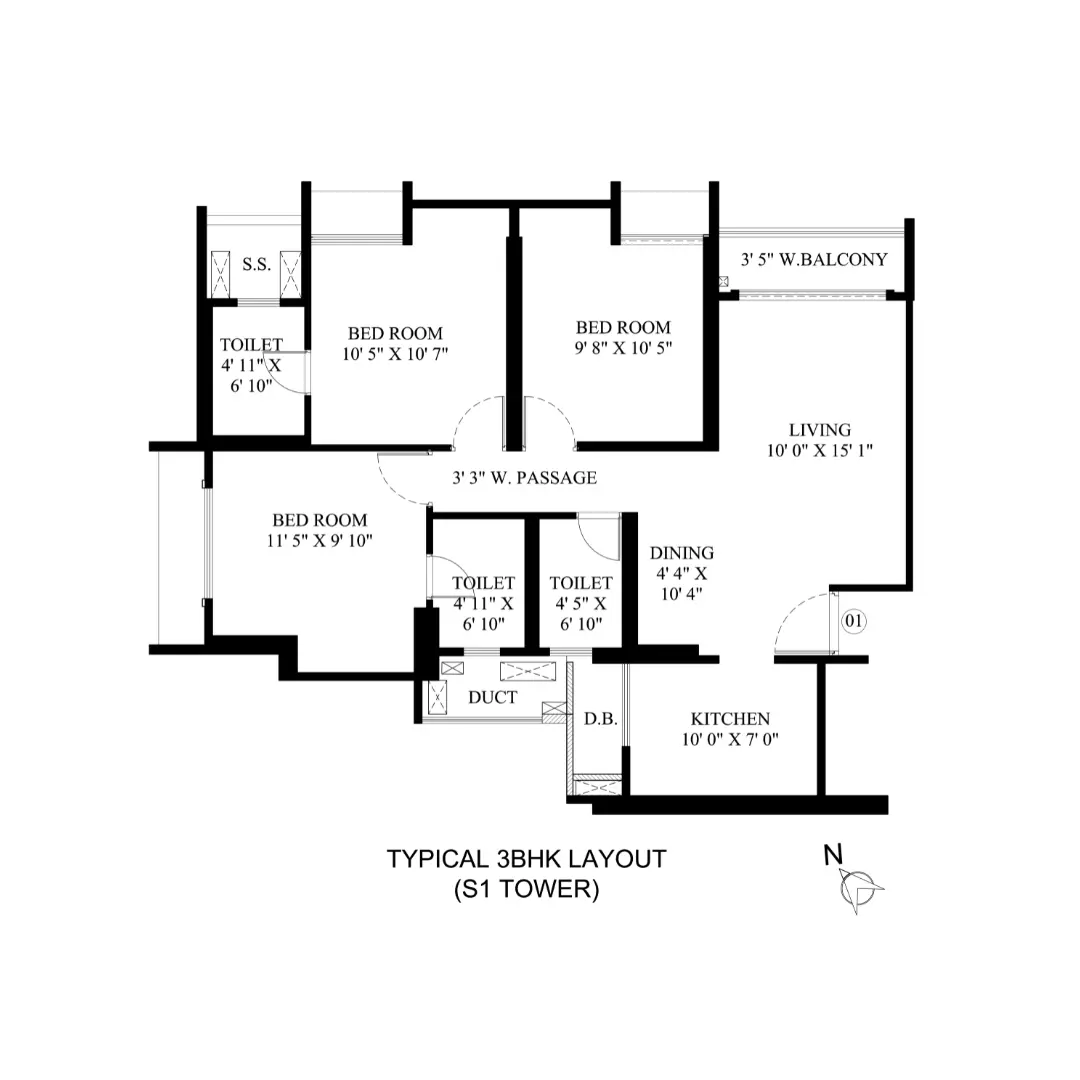 floorplan 3bhk